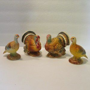 set 2 vintage Napcoware turkey salt and pepper shakers Thanksgiving table decor